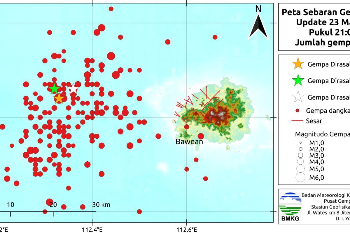 BMKG catat terjadi 193 kali gempa susulan di laut Tuban