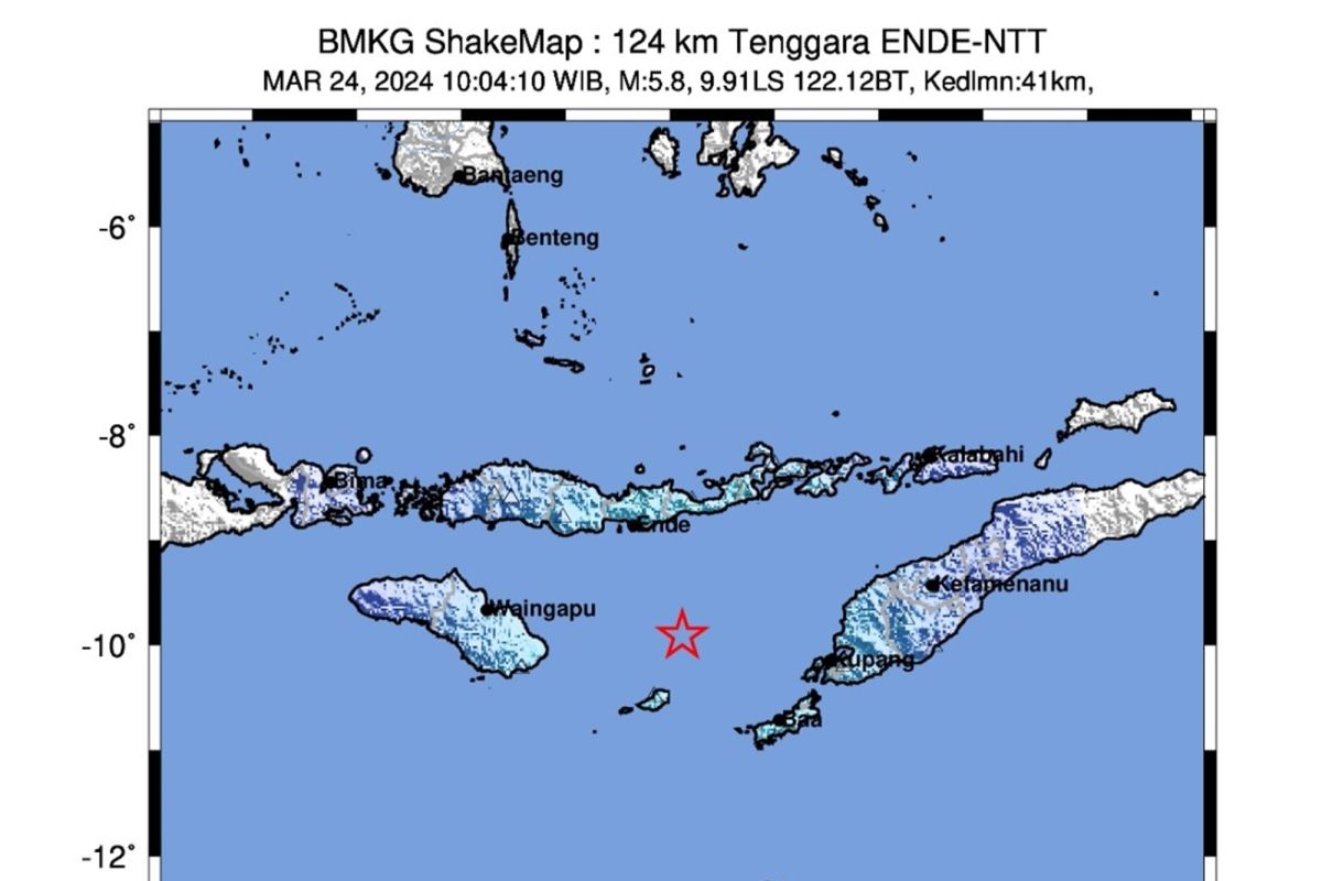 Gempa magnitudo 6,1 terjadi Laut Sawu NTT tak berpotensi tsunami