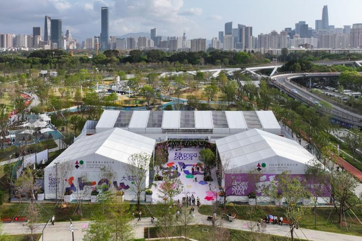 Pameran Bunga Kawasan Teluk Besar dibuka di Shenzhen