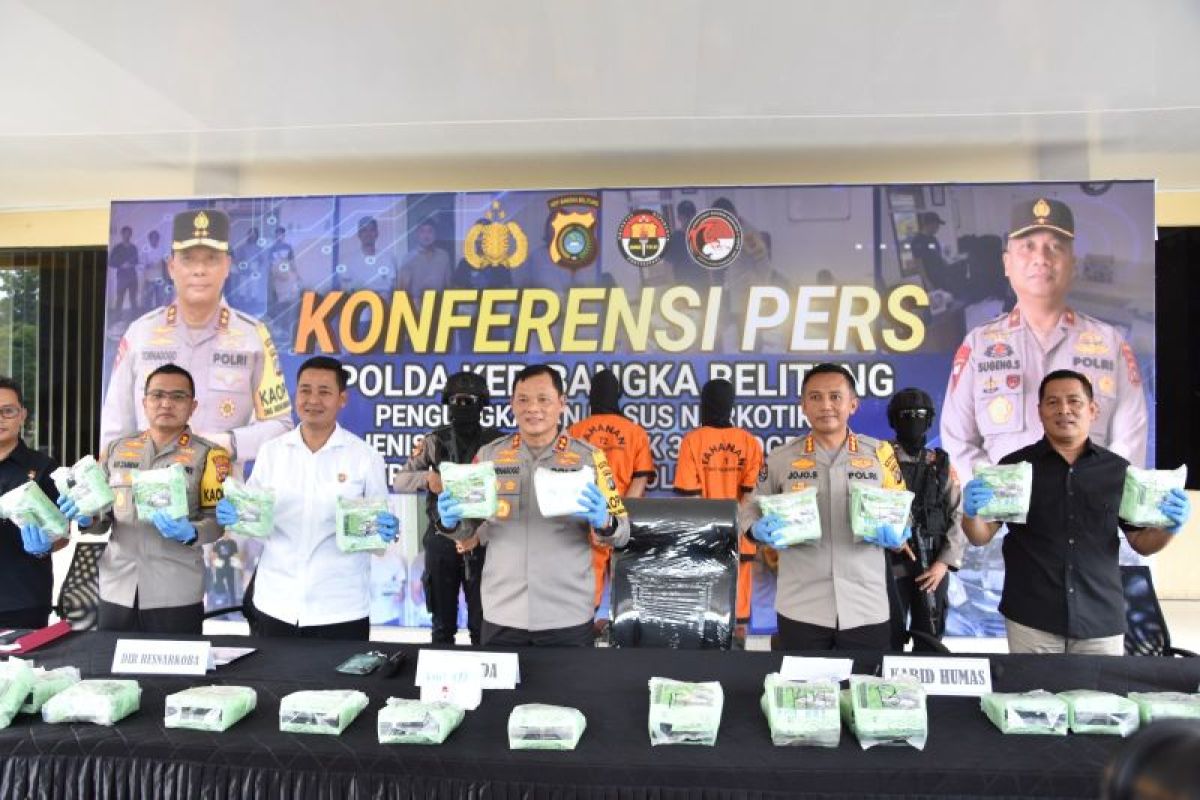 Tim Gabungan Polda Babel dan Polres Babar berhasil amankan 35 kilogram sabu senilai Rp35 miliar