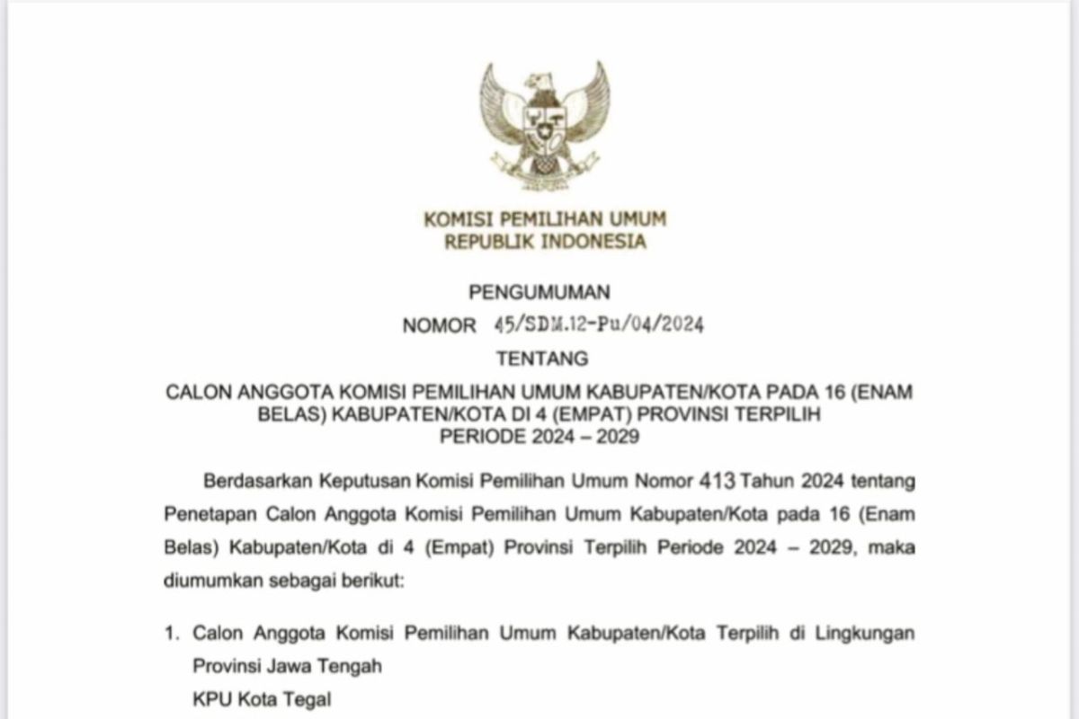 KPU RI tetapkan calon KPU terpilih 11 kabupaten/kota Maluku