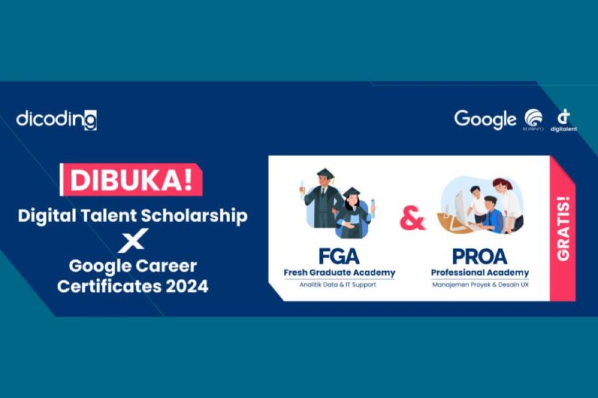 Kementerian Komunikasi dan Informatika menawarkan 2,500 beasiswa DTS dengan Google