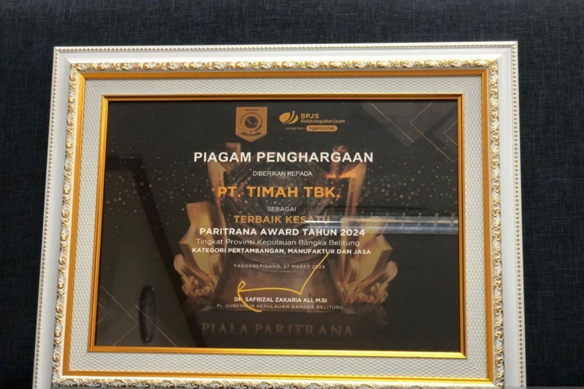 PT Timah kembali raih Paritrana Award 2024