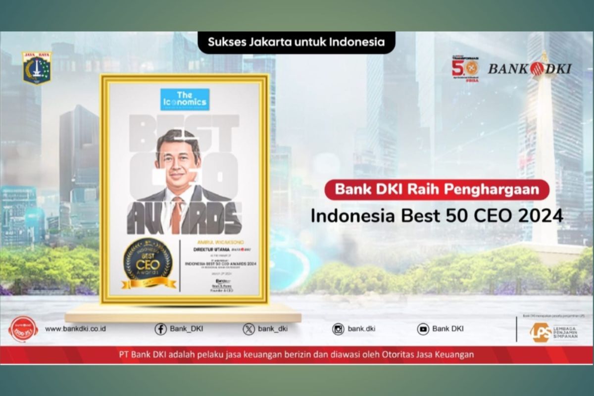 Bank DKI Raih Penghargaan Indonesia Best 50 CEO 2024