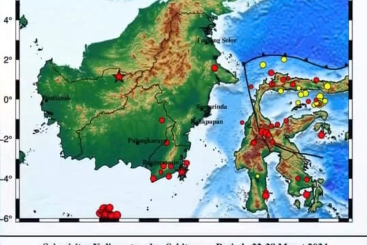 Tercatat 11 gempa guncang Kalimantan periode 22-28 Maret 2024