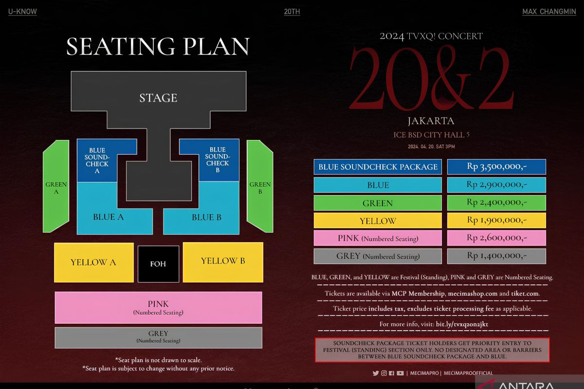 Harga tiket konser TVXQ 2024 Jakarta dirilis