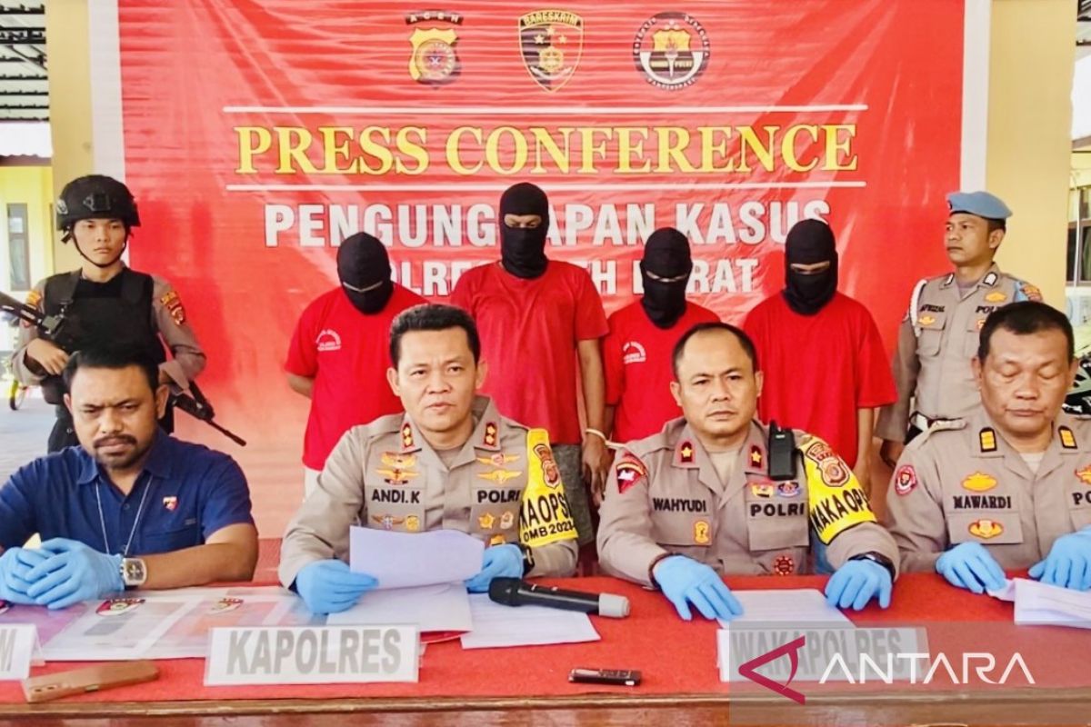 Polres Aceh Barat tangkap empat warga Aceh tersangka penyelundupan Rohingya