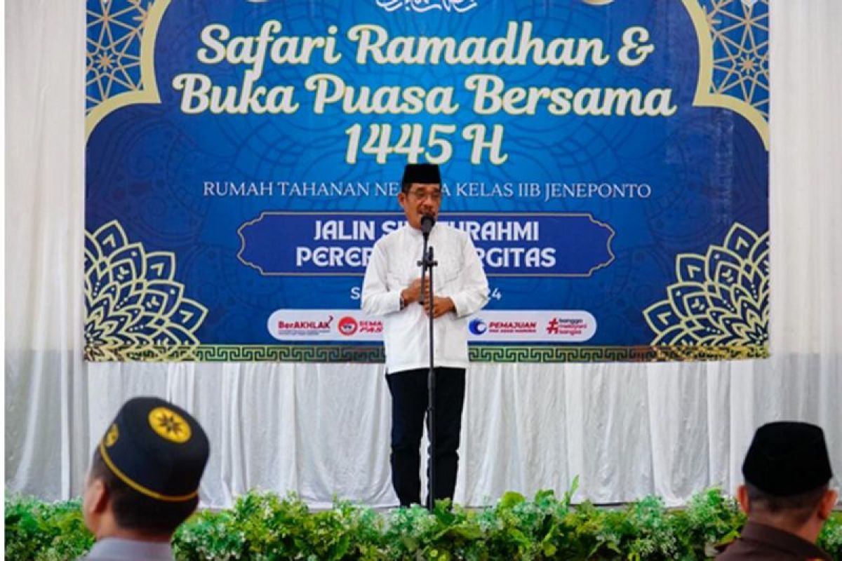 Kakanwil Kemenkumham Sulsel safari Ramadhan di Rutan Jeneponto