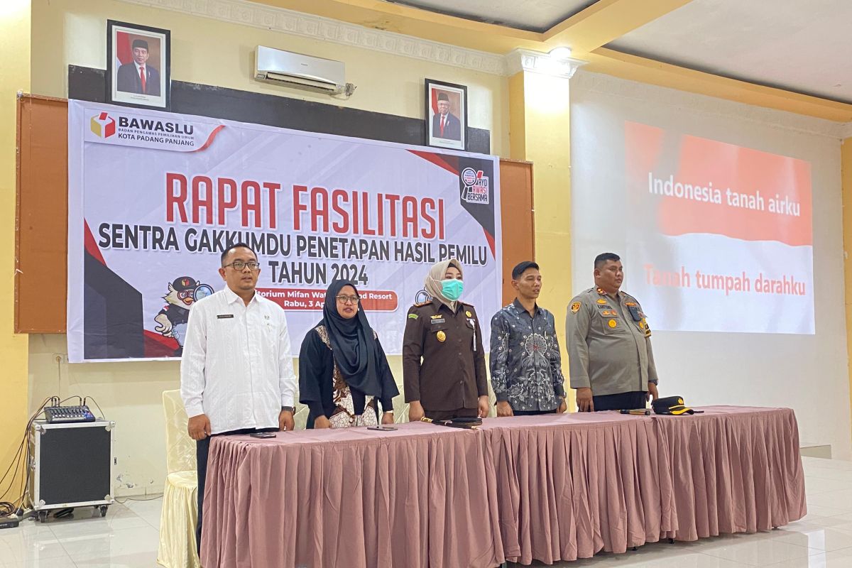 Bawaslu Padang Panjang gelar Rapat Fasilitasi Sentra Gakumdu Penetapan Hasil Pemilu 2024