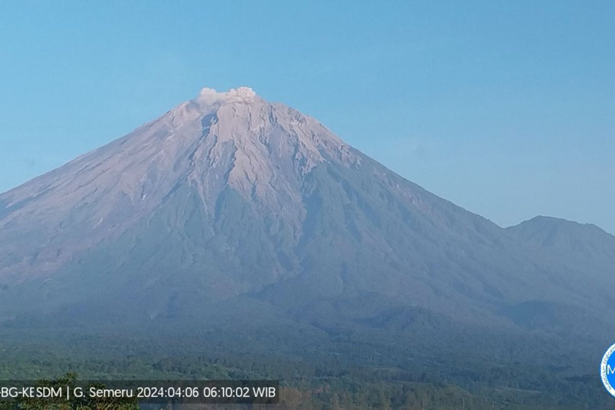 Gunung Semeru erupsi dengan kolom abu vulkanik mencapai 500 meter