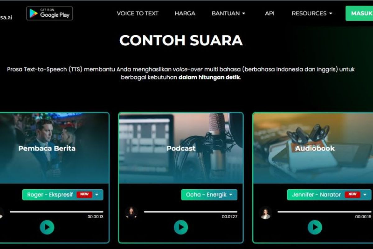 Prosa.ai hadirkan produk pengubah teks jadi suara berbahasa Indonesia