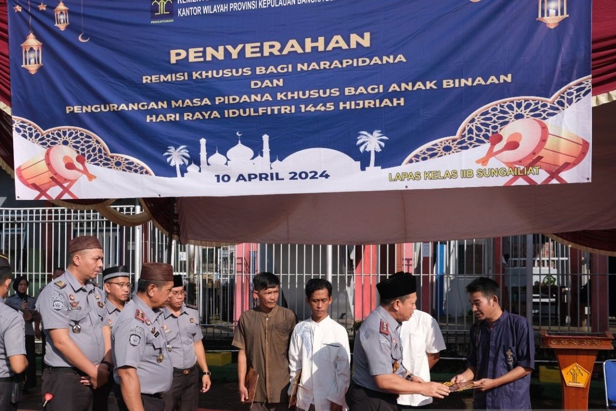 1.722 WBP di Bangka Belitung terima remisi Idul Fitri