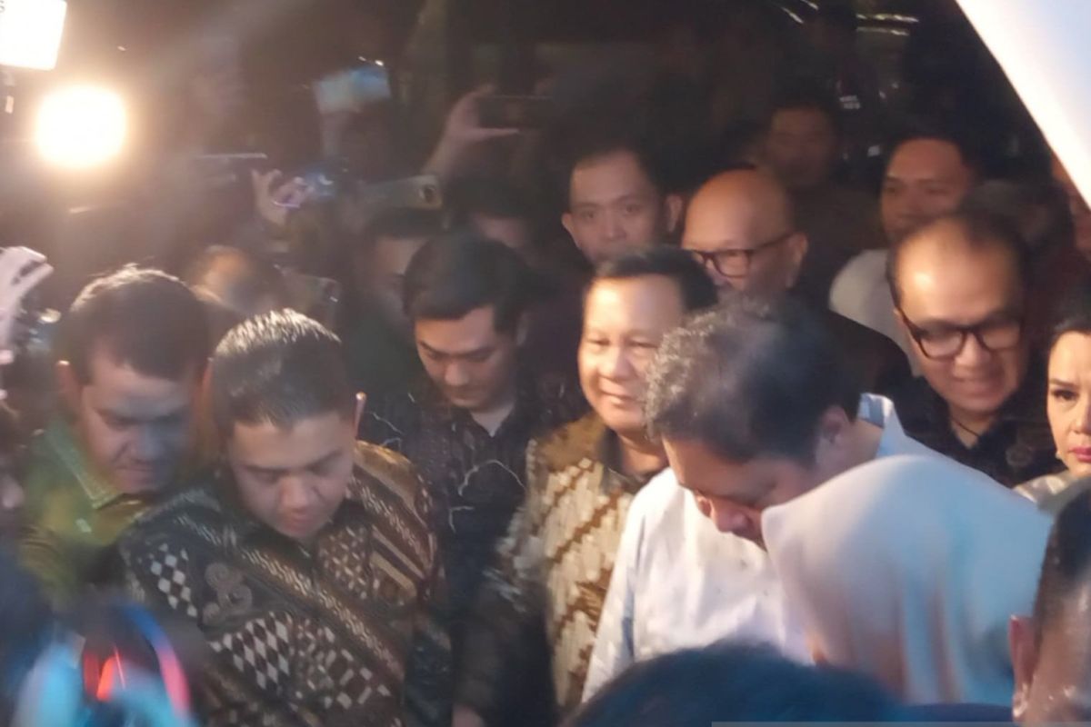 Prabowo hadiri halalbihalal di rumah dinas Menko Airlangga