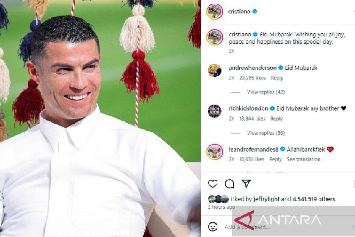 Ronaldo beri ucapan selamat Idul Fitri