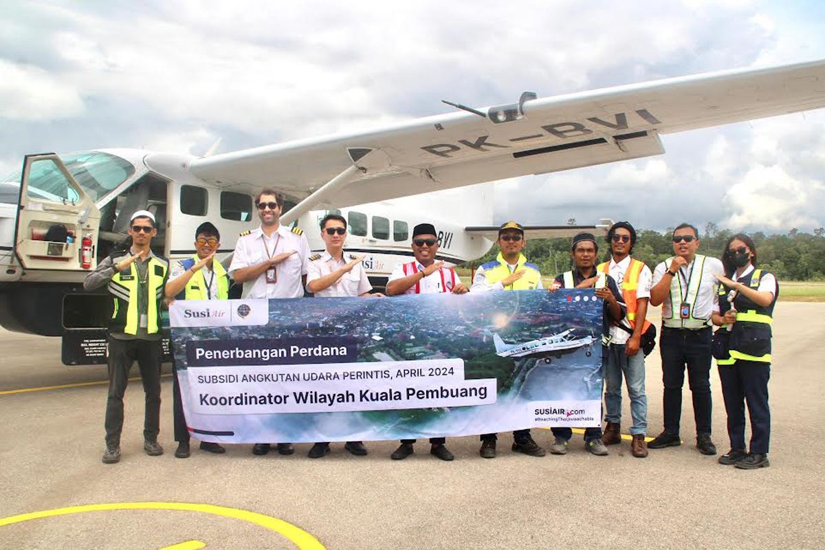 Susi Air terbang perdana perintis rute Muara Teweh-Palangka Raya
