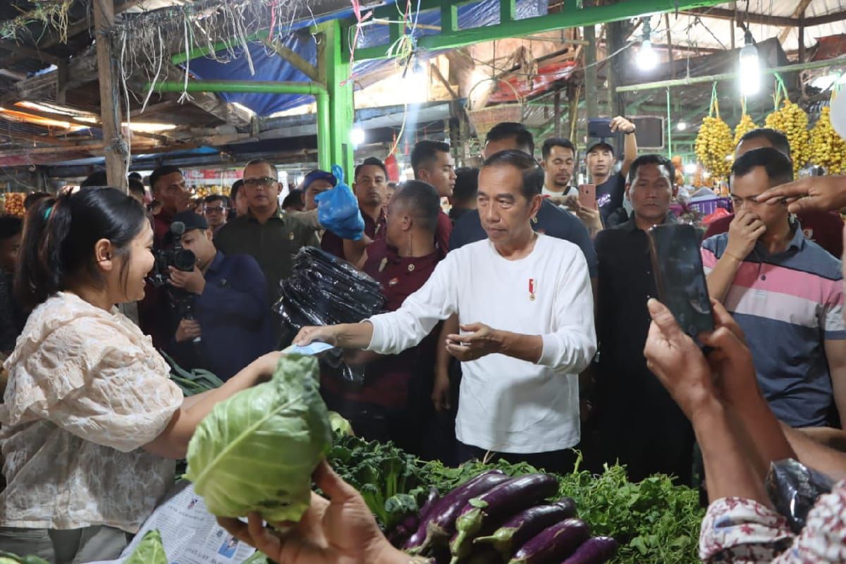 Presiden Jokowi berkunjung ke Pasar Buah Berastagi Karo Sumut