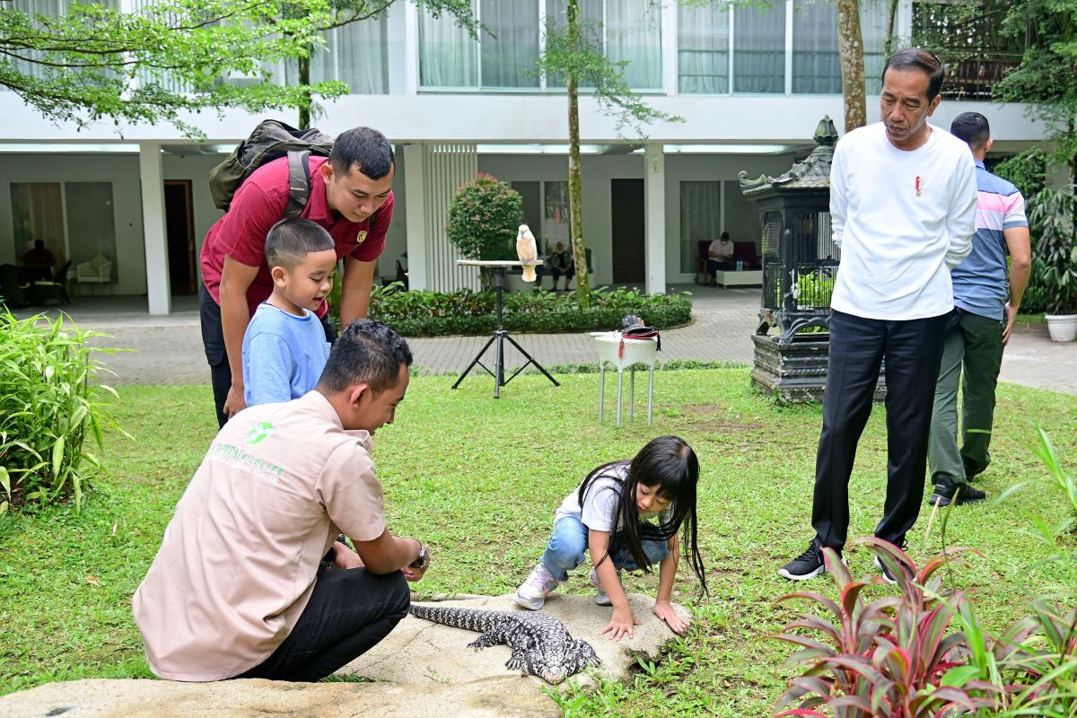 Presiden Jokowi ajak cucu wisata pengenalan satwa
