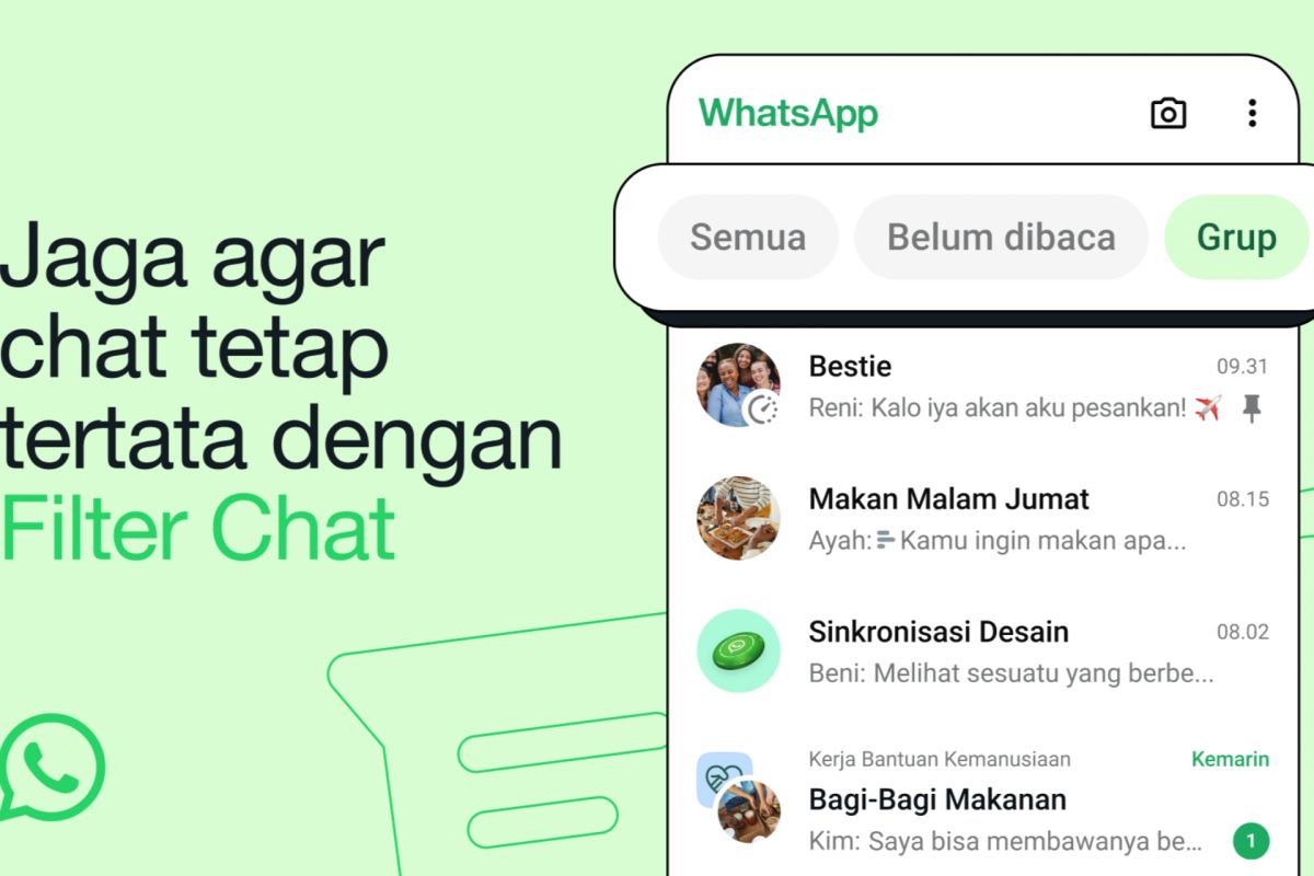 WhatsApp menawarkan Filter Obrolan untuk menemukan pesan lebih cepat