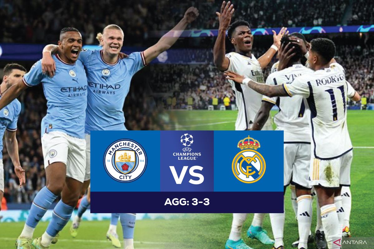Real Madrid ke semifinal setelah menang adu penalti 4-3 lawan Man City