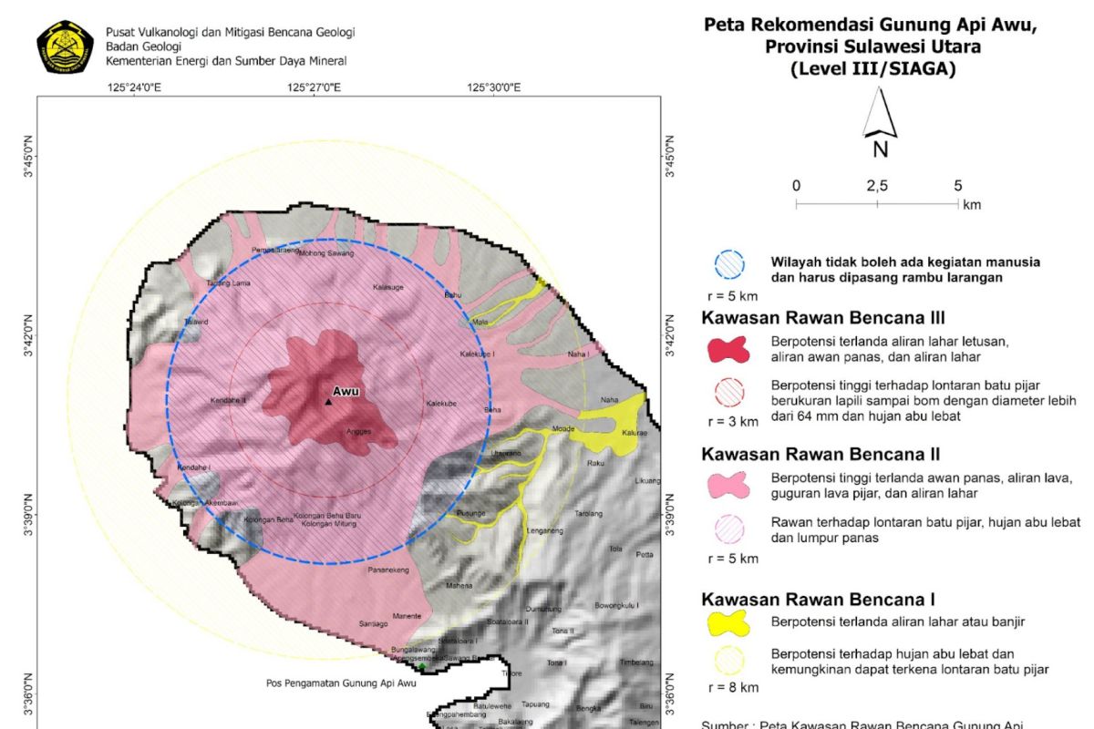Gunung Awu di Sulawesi Utara naik status jadi level III
