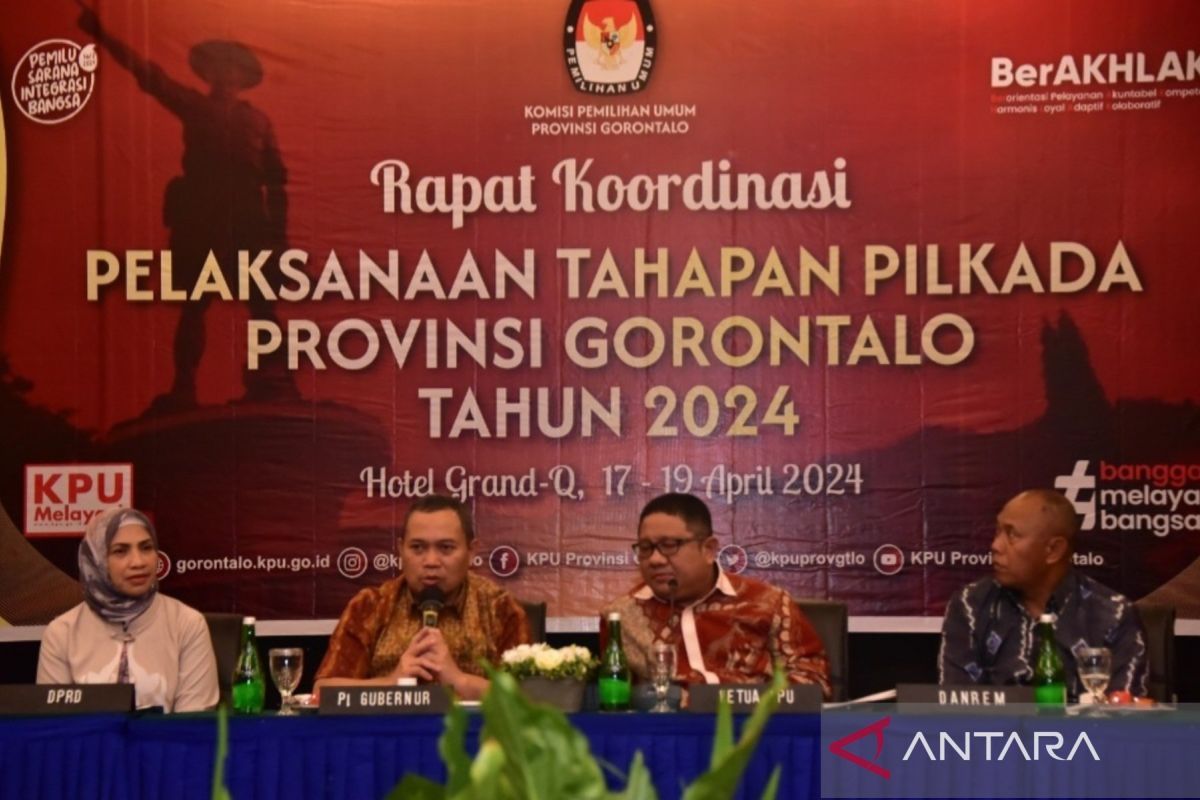 KPU Gorontalo gelar rapat koordinasi tahapan pemilihan gubernur