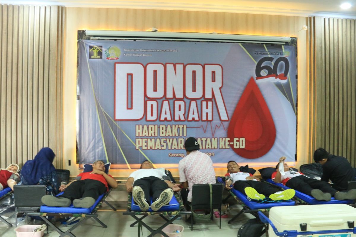 Peringati HBP Ke-60, Kemenkumham Banten gelar donor darah