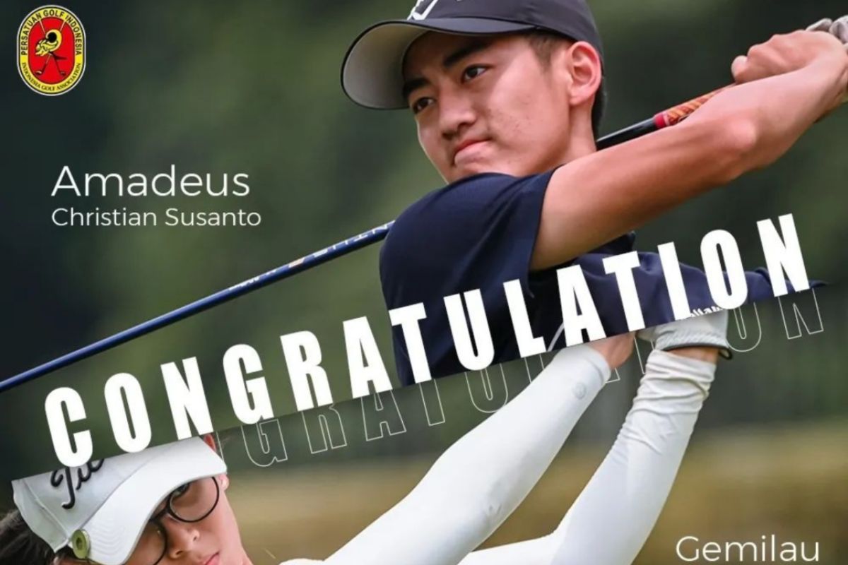 Amadeus dan Jamilao menjadi juara Turnamen Golf Amatir Indonesia 2024
