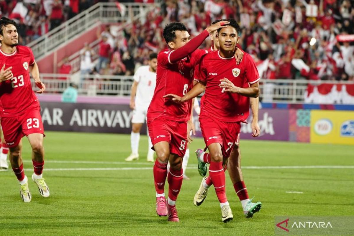 Piala Asia-23: Babak pertama Indonesia unggul 2-0 atas Jordania