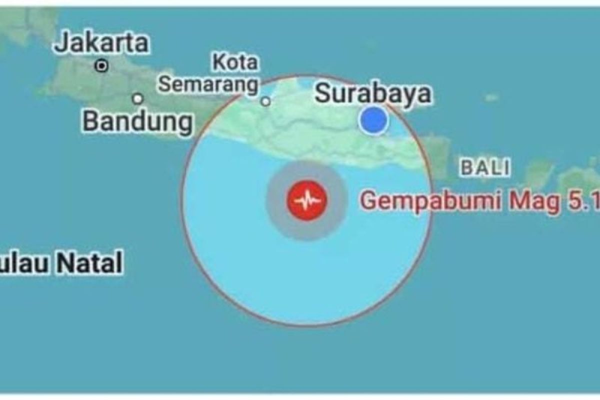 Gempa Magnitudo 5 1 Guncang Pacitan Dan Sekitarnya Antara News