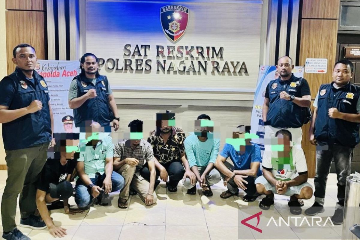Polres Nagan Raya Aceh menangkap tuju pelaku judi remi di pasar ikan