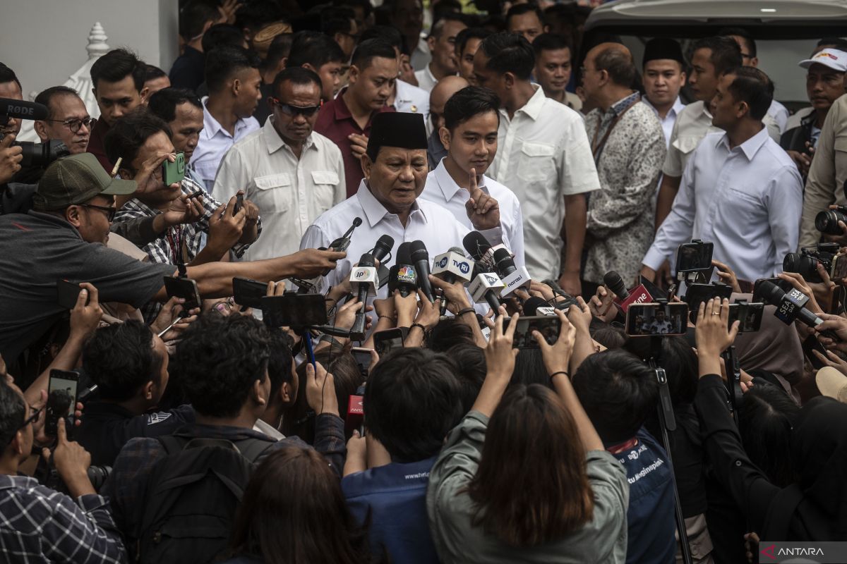 Usai ditetapkan KPU, Prabowo: Terima kasih, pers!
