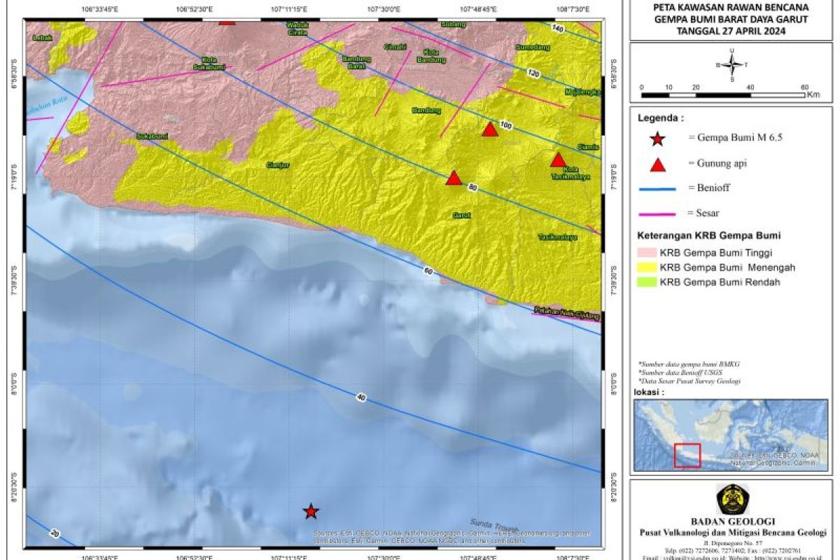 Badan Geologi memaparkan analisis gempa bumi di Garut