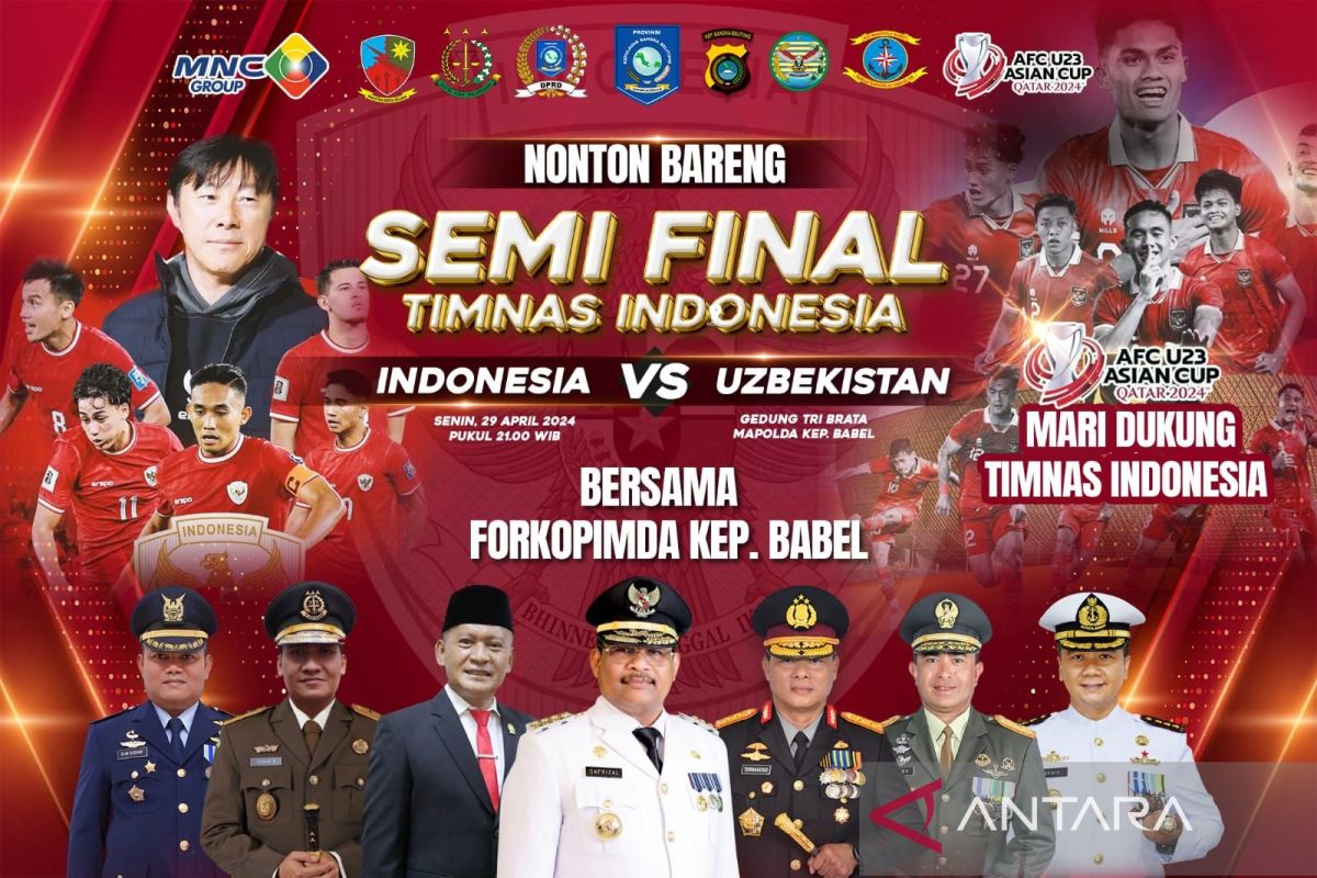 Polda Babel gelar nobar laga semifinal timnas Indonesia vs Uzbekistan