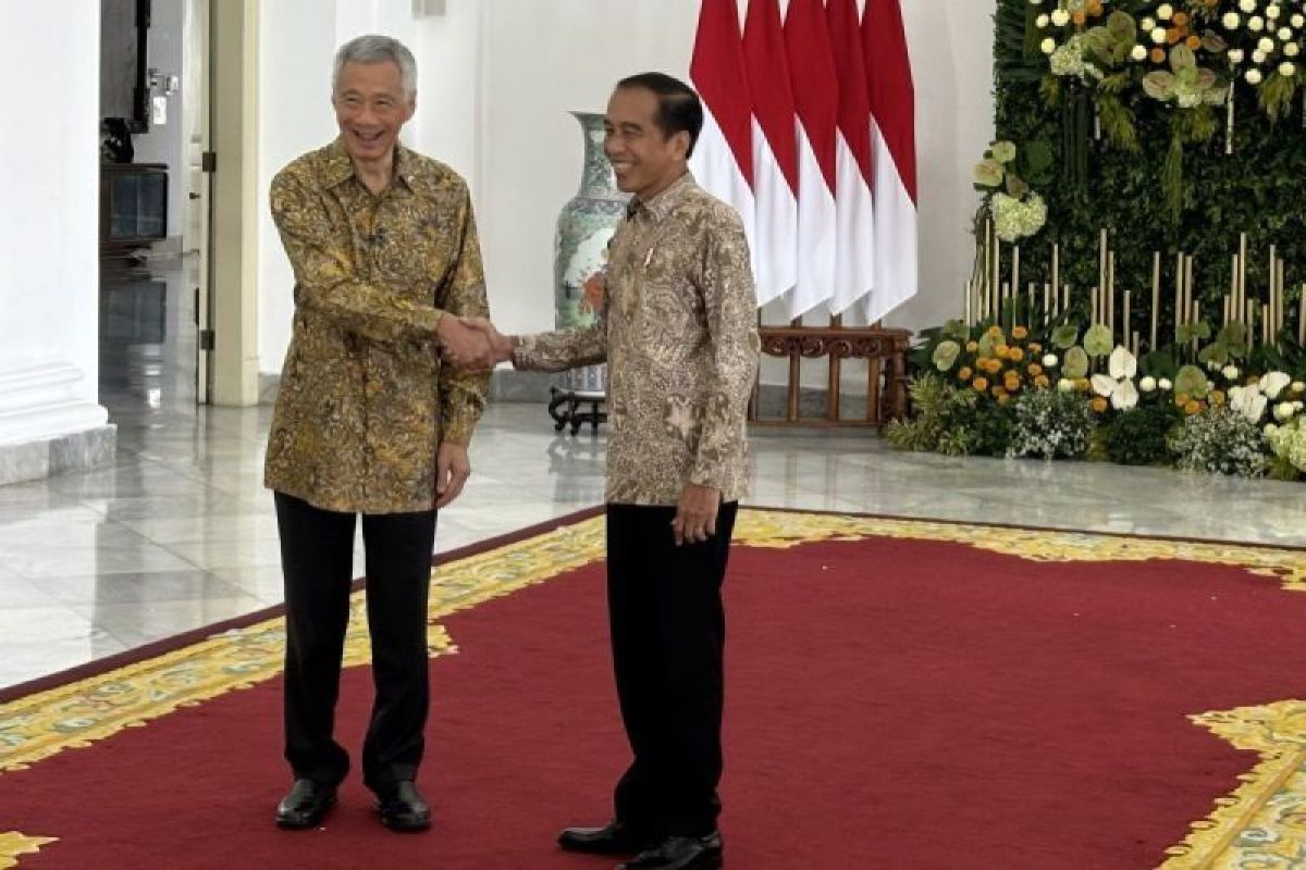 Presiden Jokowi sambut kunjungan PM Singapura Lee Hsien Loong di Istana Bogor
