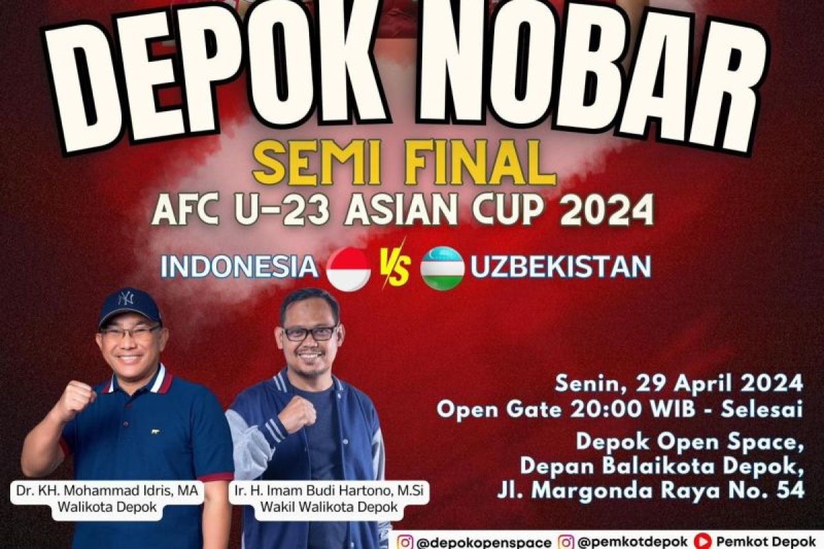 Pemkot Depok gelar nobar semifinal Indonesia vs Uzbekistan di DOS
