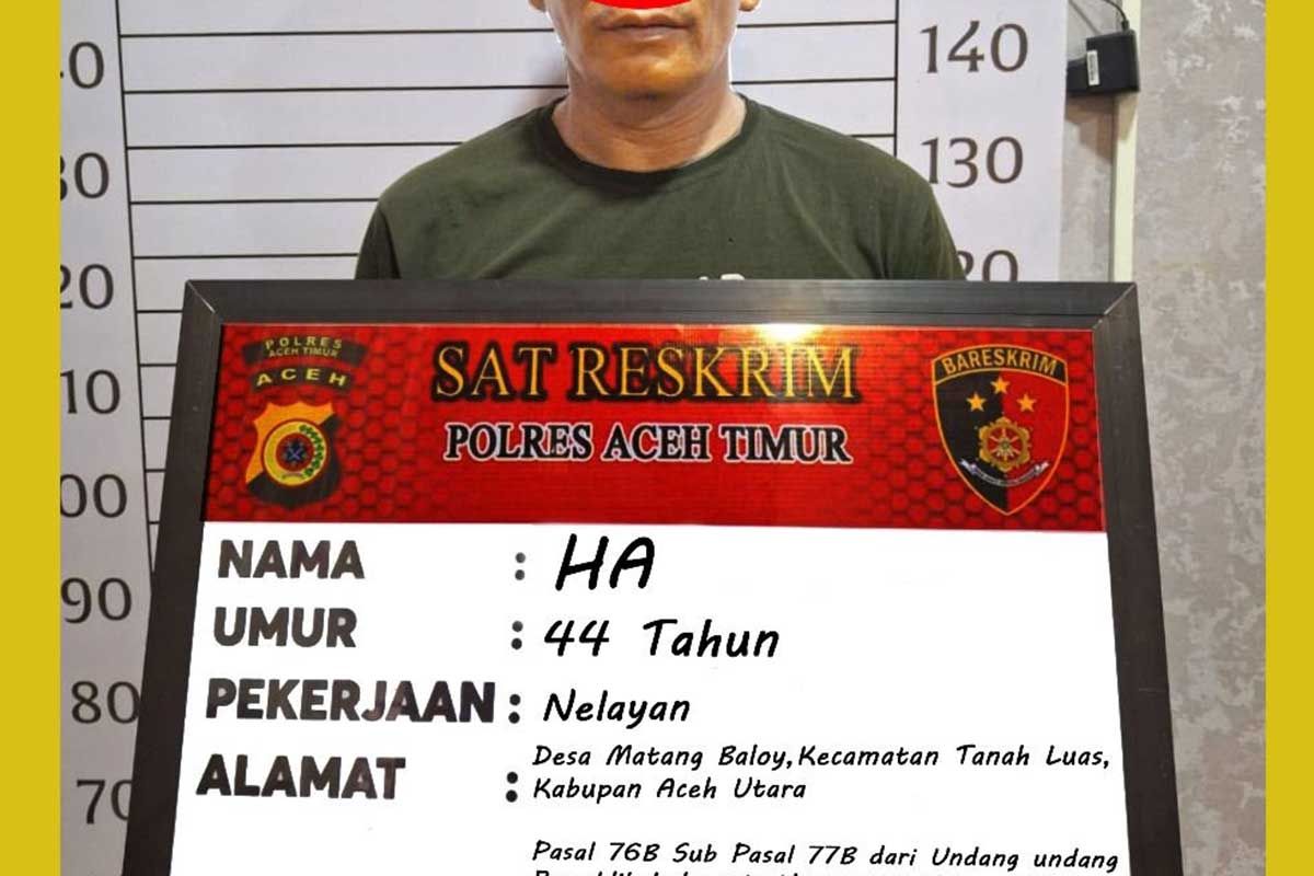 Seorang ayah di Aceh Timur ditangkap karena anak tak nafkahi anak