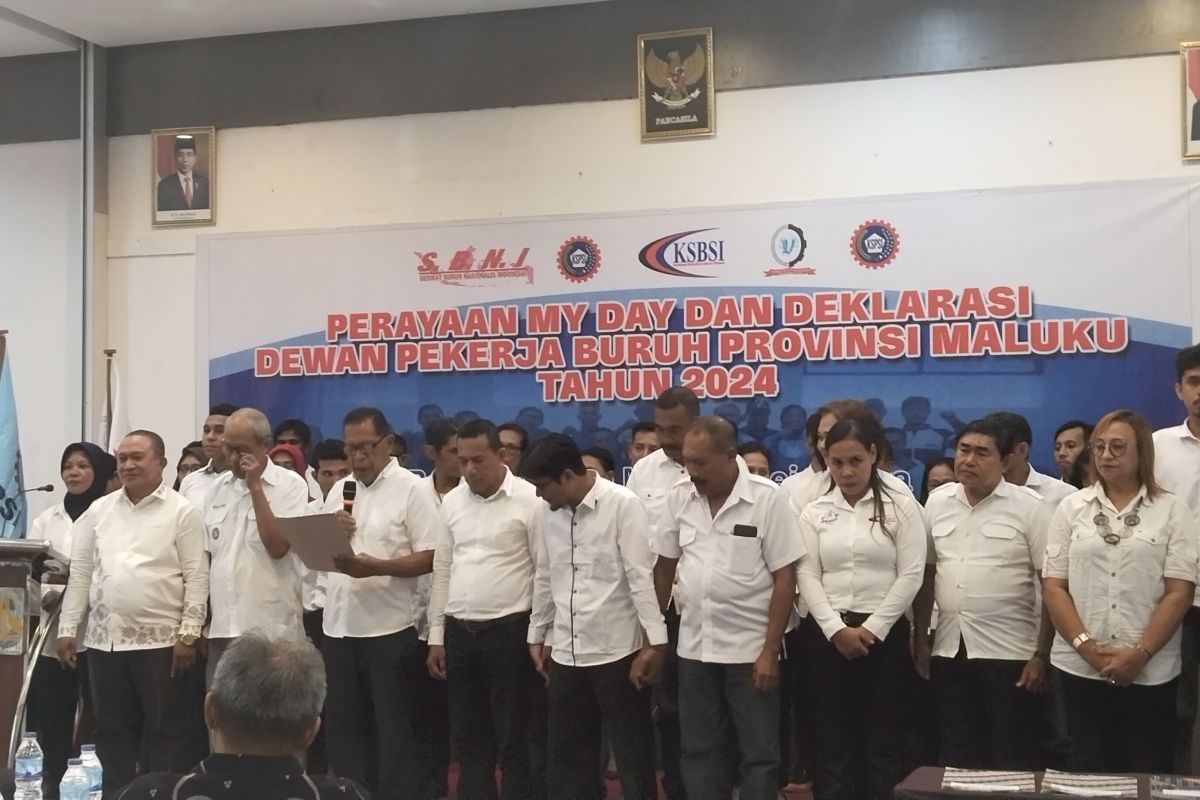 Empat Konfederasi buruh di Maluku deklarasi pembentukan Dewan Pekerja Buruh