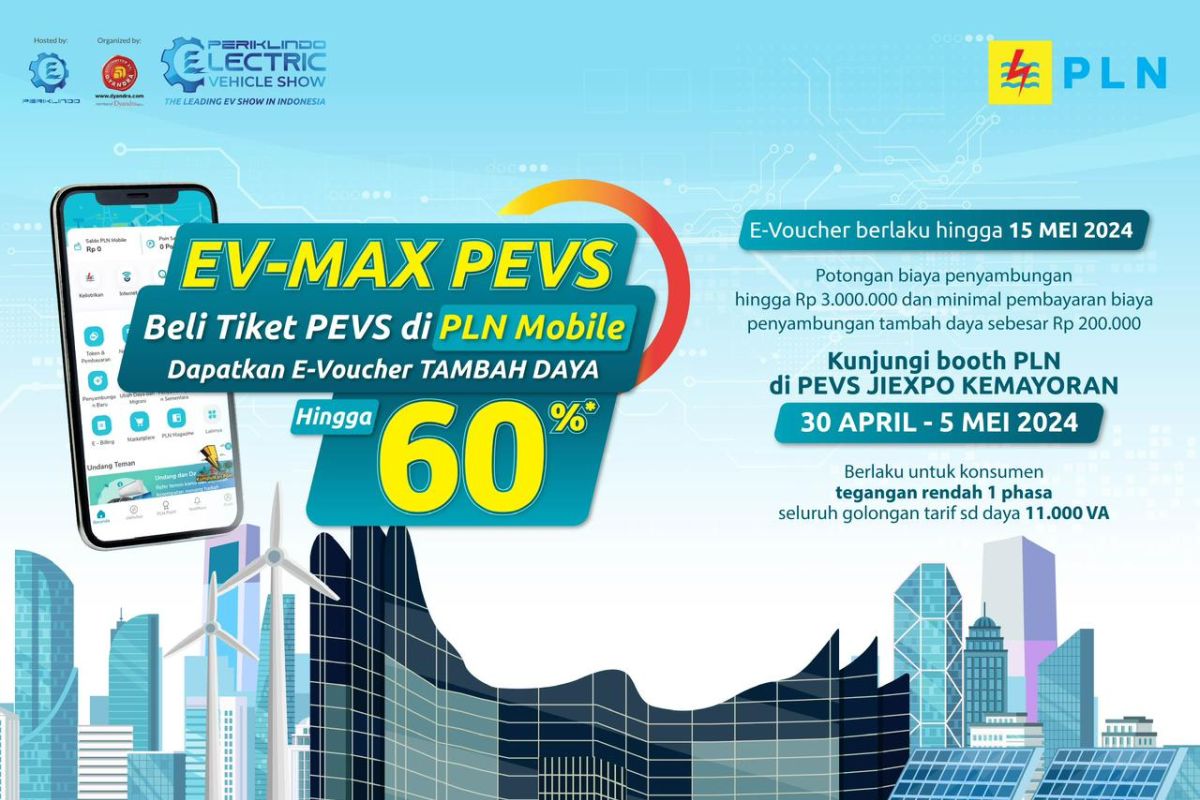 Beli tiket PEVS 2024 di aplikasi PLN Mobile, dapat diskon tambah daya hingga 60 persen!