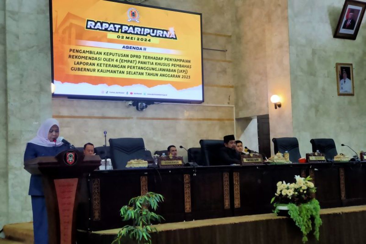DPRD Kalsel sepakati rekomendasi LKPj Gubernur TA 2023