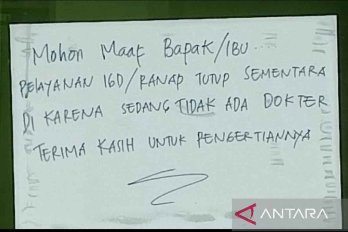 Miris, Puskesmas di Aceh Barat hentikan layanan IGD dan rawat inap karena tidak ada dokter