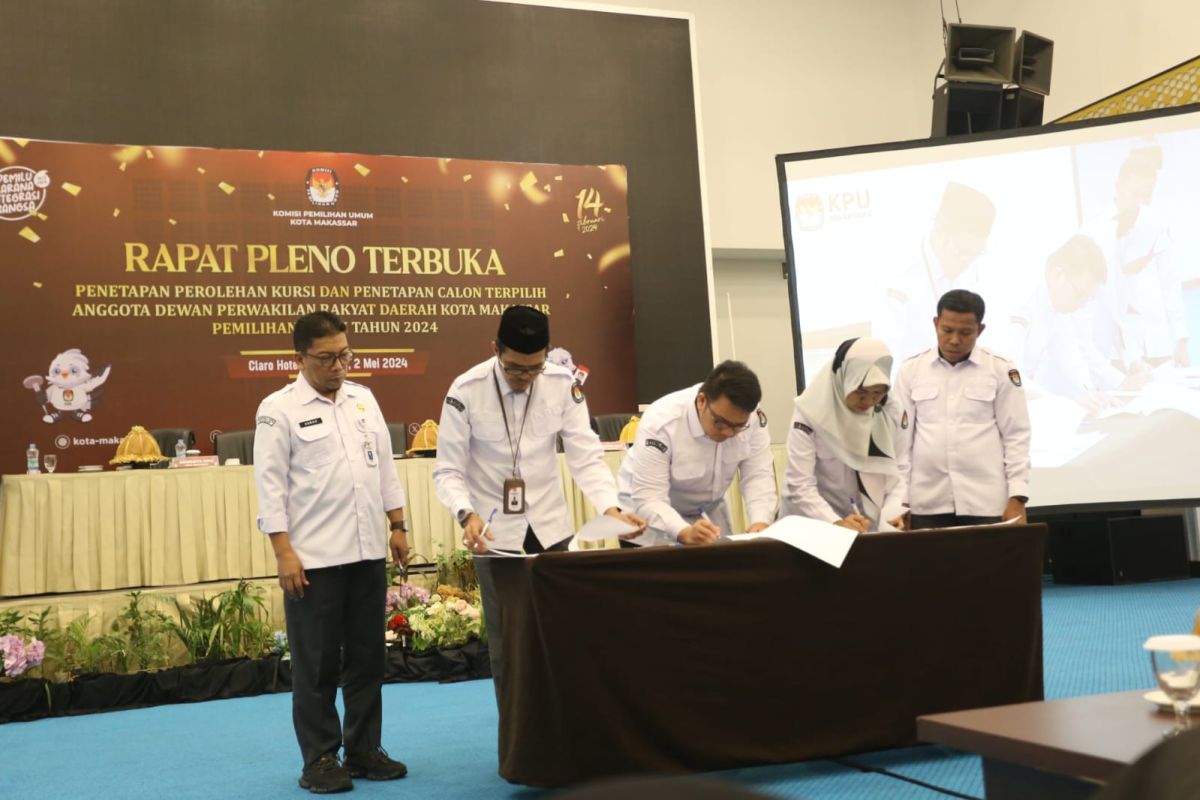 KPU Makassar tetapkan perolehan kursi hasil Pemilu Legislatif 2024