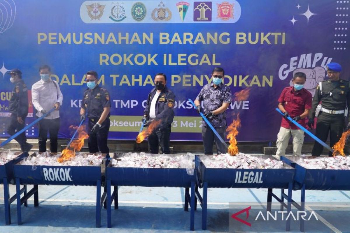 Bea Cukai musnahkan ratusan ribu batang rokok ilegal di Aceh Utara