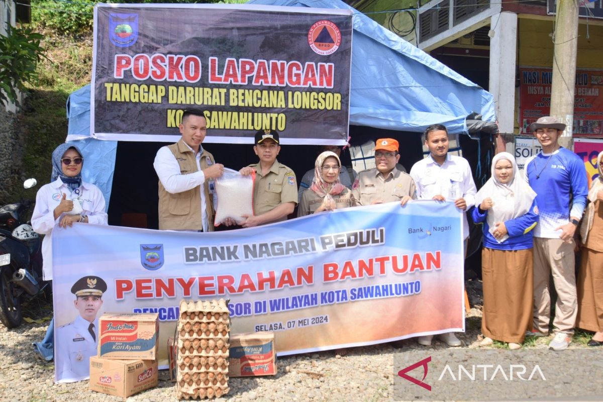 Bank Nagari beri bantuan untuk warga terdampak bencana di Sawahlunto