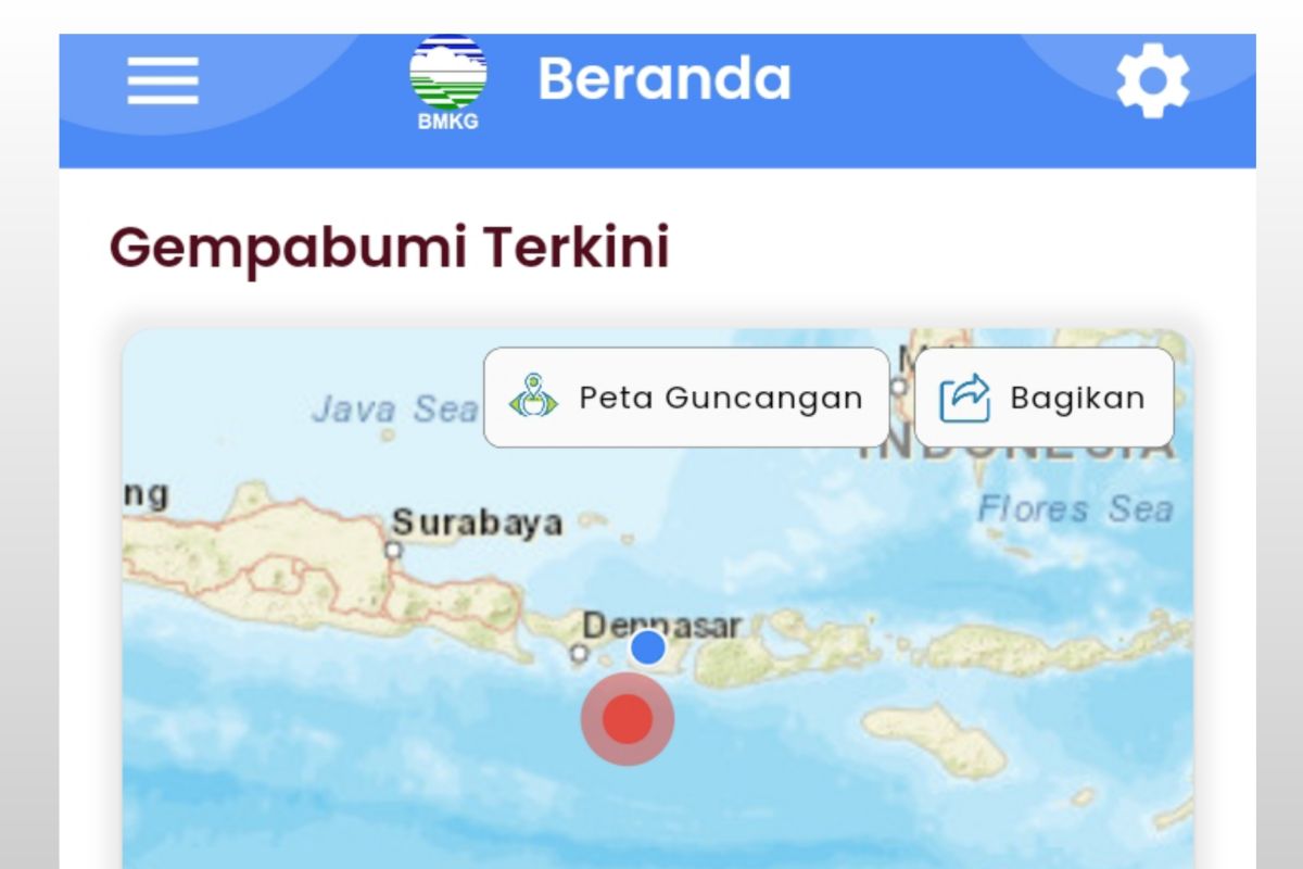 Kota Mataram dan Bali diguncang gempa 5,2 Magnitudo