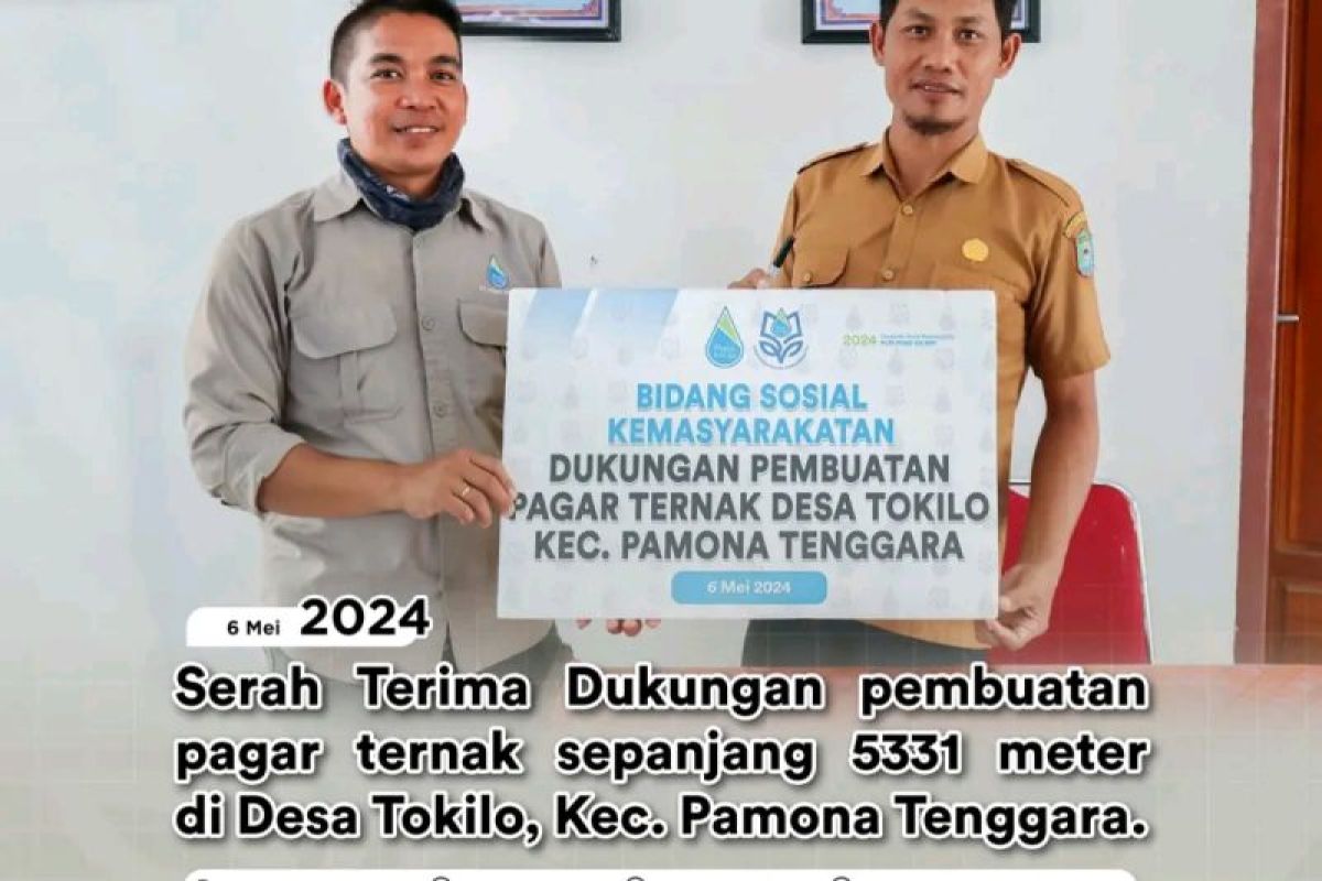 CSR Poso Energy bantu material pembuatan pagar ternak di Desa Tokilo