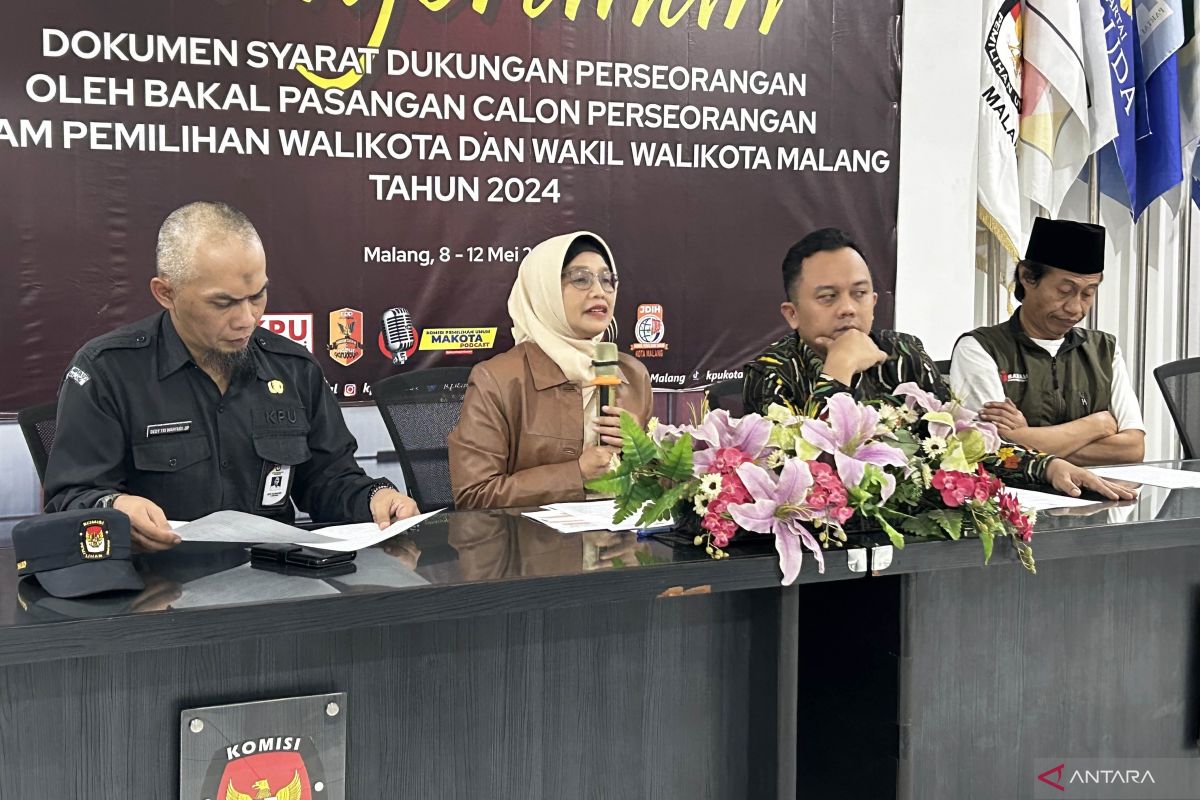 Dua bapaslon perseorangan serahkan syarat dukungan Pilkada Kota Malang