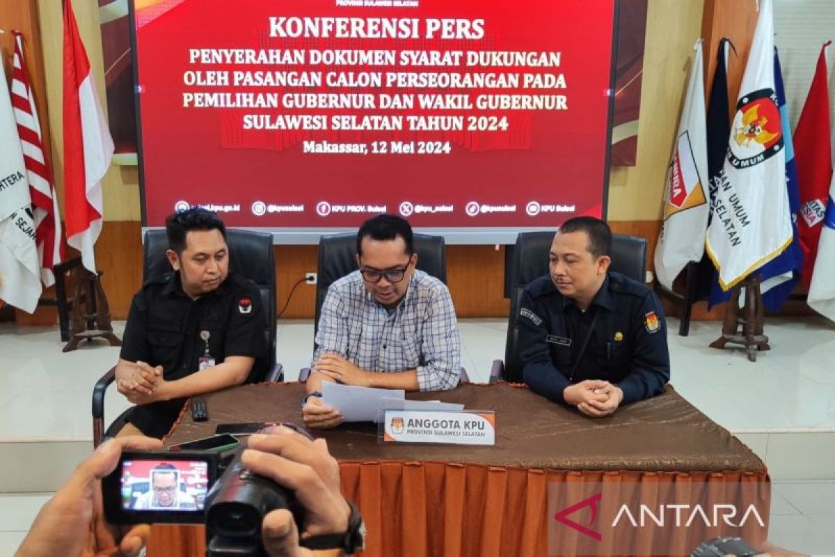 KPU Sulsel pastikan tidak ada calon perseorangan Pilkada 2024