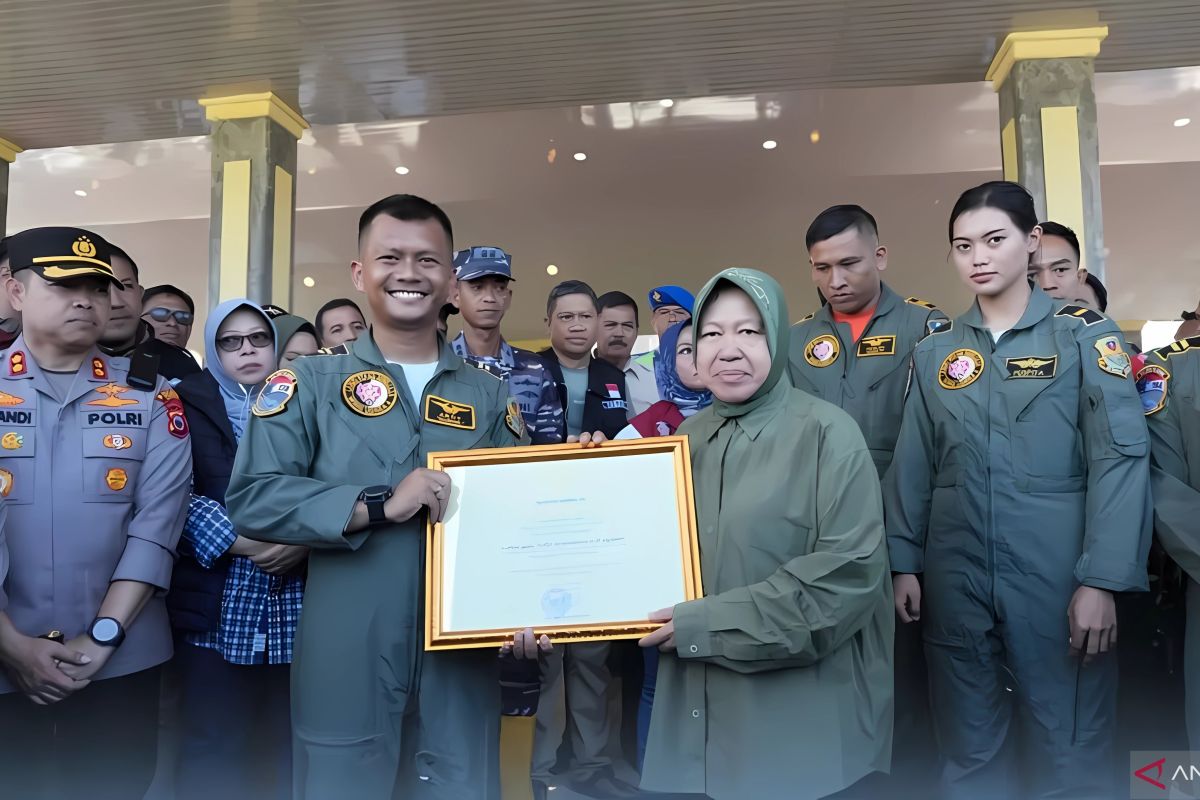 Mensos beri penghargaan TNI AU karena aktif bantu korban banjir Luwu 