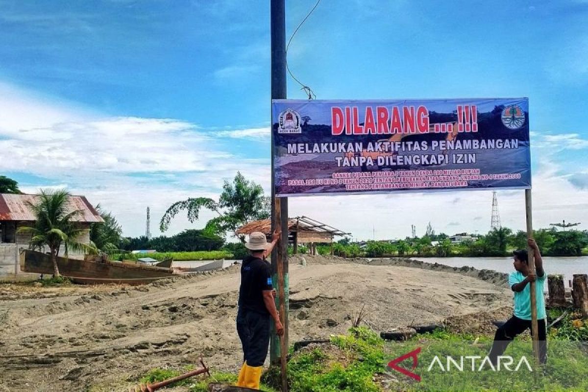 Pemkab Aceh Barat tutup aktivitas tambang pasir ilegal di DAS Krueng Meureubo