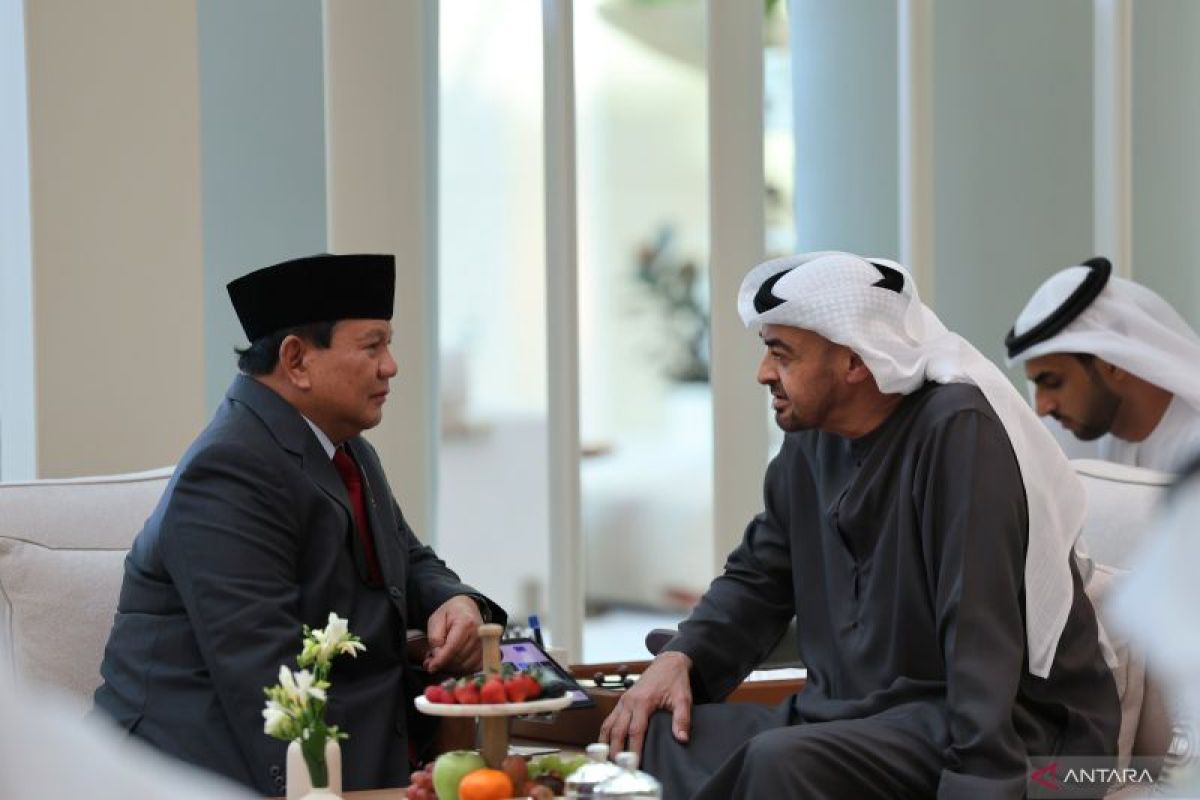 Prabowo bahas kerja sama di bidang pertahanan saat bertemu dengan presiden UEA